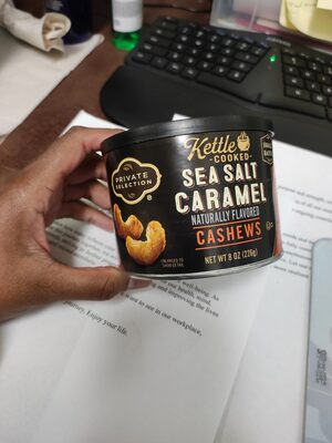 Kettle cooked sea salt caramel cashews